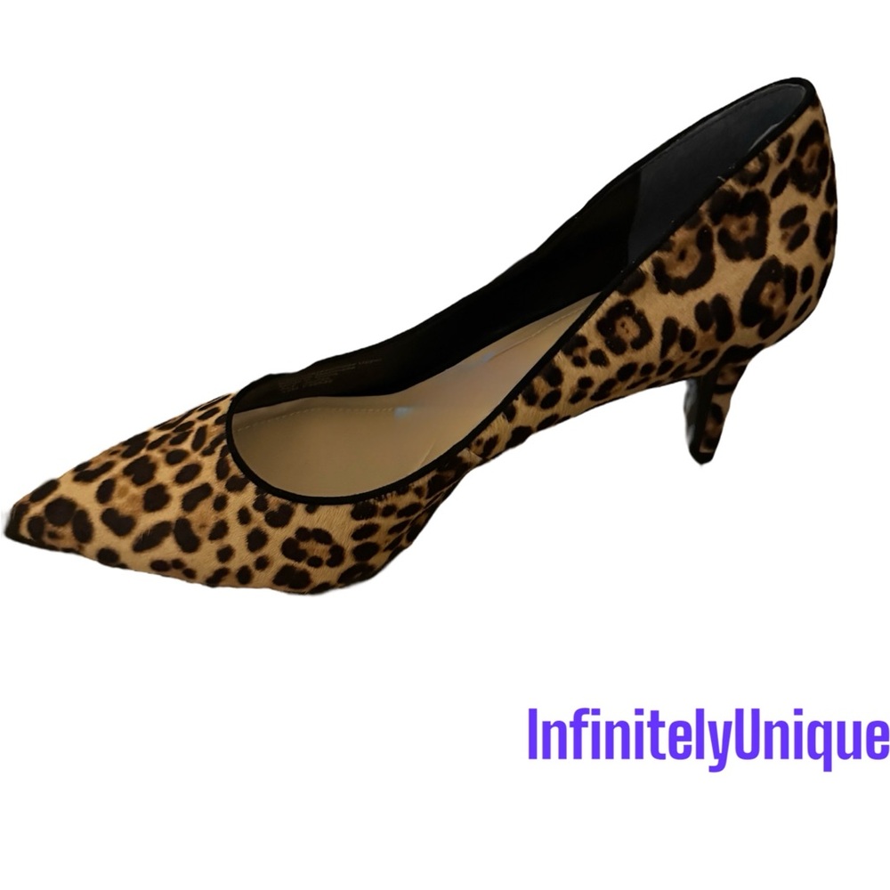 Alfani StepNFlex pointed toe leopard hair heels-12M